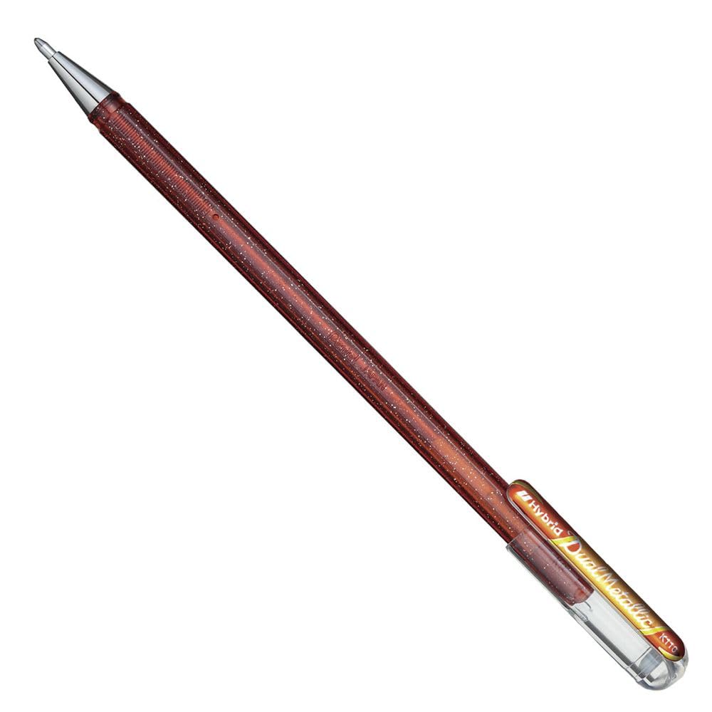 Pentel Hybrid - Dual Metallic - Liquid Gel Rollerball Pen - K110 - / Metallic - Single Orange/Yellow
