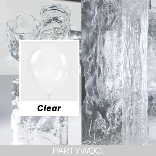 Image of PartyWoo Clear Balloons 140pcs Different Sizes of 18 12 10 5 Inch Transparent Balloon Arch Kit for Graduation Wedding Baby Shower Bridal Shower Anniversary Birthday Party Decorations Clear-Y2