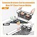 Mkway 10 Pack Deep Freezer Baskets with Handles, Chest Freezer Organizer Bins - Stackable, Includes 6 Extension Brackets & 40 Base Rubber Sleeve