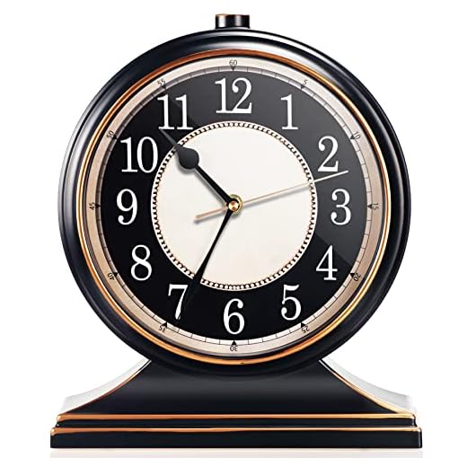 AYRELY® Vintage Desk Clock Silent-Non-Ticking 10-inch dial Table Clock,Retro Mantel Clocks and Easy to Read for Living Room, Bedroom, Shelf Decoration, Fireplace, Farmhouse Decor