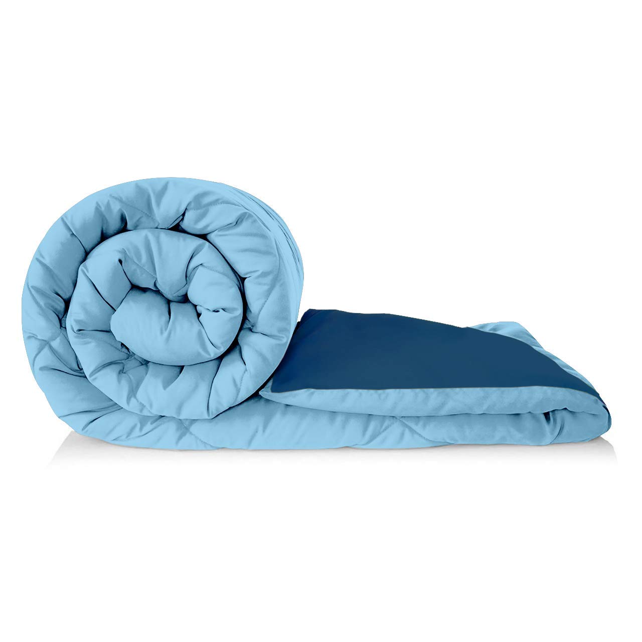 LOVEKUSH Microfibre Reversible Comforter Double Quilt Blanket for Double Bed Duvet (Deep Blue & Lt Blue)-image-20