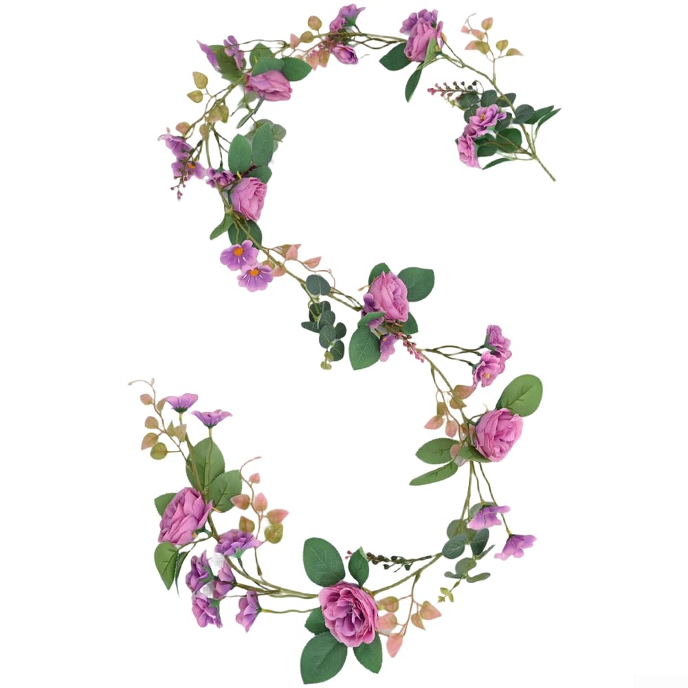 Couronne de vigne en soie violet clair décoration événement maison