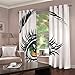 3D Cortina Opaca Cejas minimalistas pintadas a mano. Cortinas Aislantes Térmicas -...