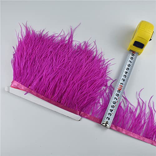 Plume d'autruche rose en ruban de 10 mètres pour couture et customisation de jupe