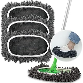 Reusable Mop Pad for Swiffer Sweeper, Upgraded Wet Dry Mop Cloth Washable Sweeper Refills Dust Mop Covers, 3 Pack