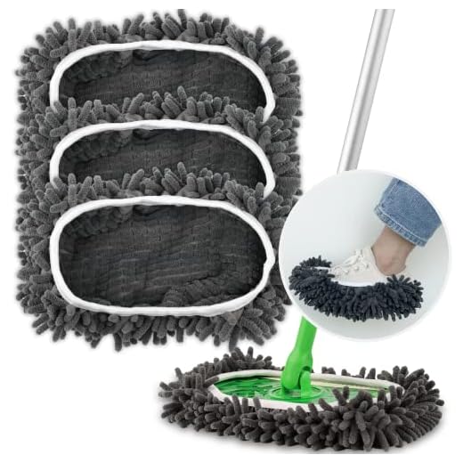 Reusable Mop Pad for Swiffer Sweeper, Upgraded Wet Dry Mop Cloth Washable Sweeper Refills Dust Mop Covers, 3 Pack