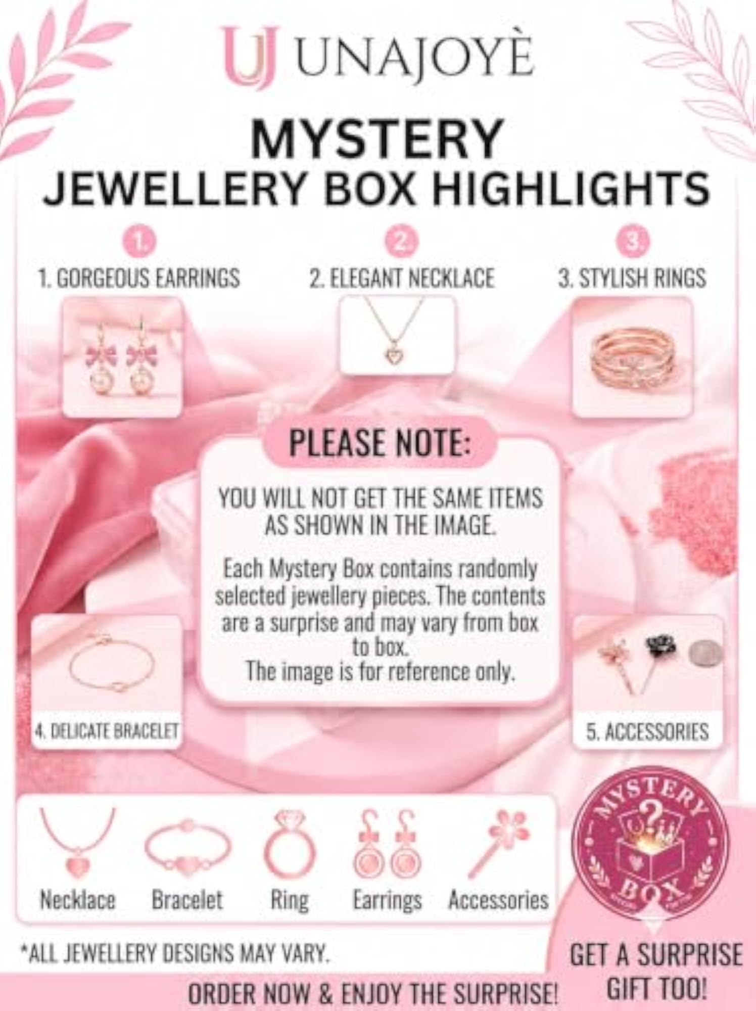 Mystery Jewellery Box for Women, 13 to 15 Pcs Set