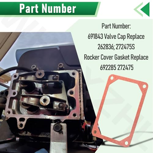 Image of (2) 691843 Valve Cap & (2) 272475S Rocker Cover Gasket Compatible with B&S 540CC, 33R877, 21B706, 21B707, 21B972, 21B977, 287707 Lawn Mower
