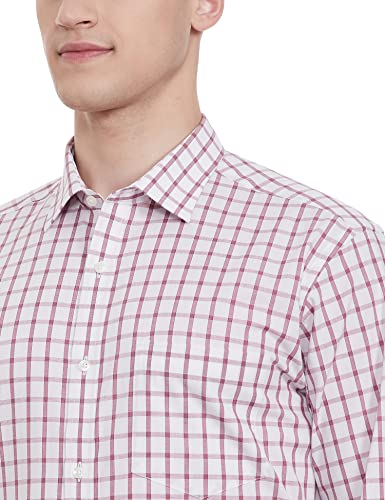 Image of Park Avenue Men's Pure Cotton Checks Pattern Slim Fit Semi Cutaway Collar Full Sleeve Formal Shirt