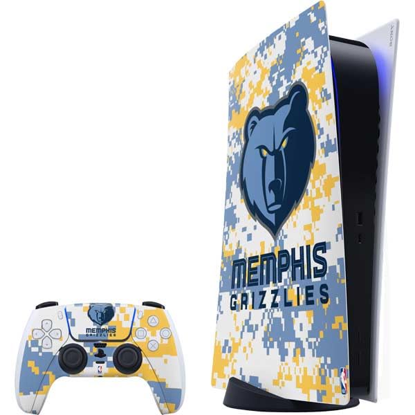 Skinit Decal Gaming Skin Compatible with PS5 Bundle - Officially Licensed NBA Memphis Grizzlies Digi Camo Design