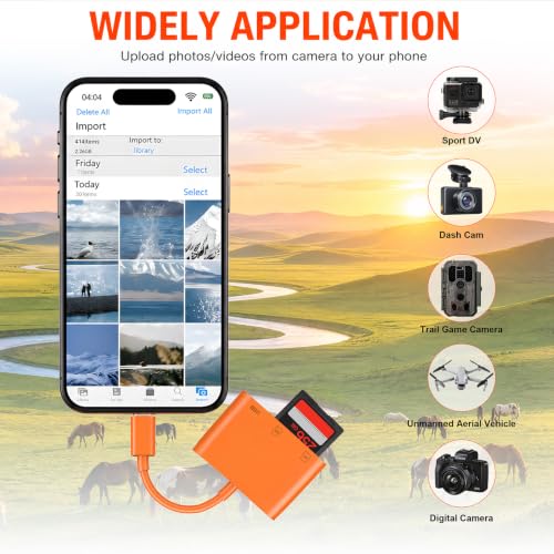 Image of USB C SD Card Reader for iPhone, Type C Digital Camera Adapter to Phone