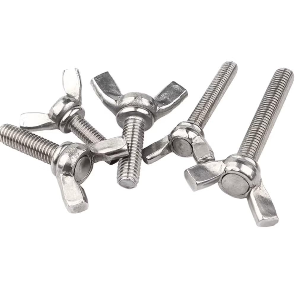 Bullone ad Alette Dadi ad Alette a Farfalla Viti ad Alette in Acciaio Inossidabile M5x20mm (5 Pezzi)