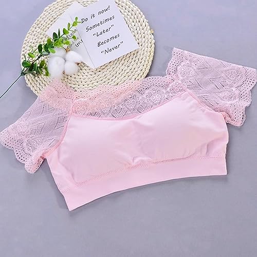 Image of DRESHOW Lace Bralette Tank Tops Wireless Bra Lace Crop Top Removeable Pads Yoga Sports Bra Undershirt for Women & Teens
