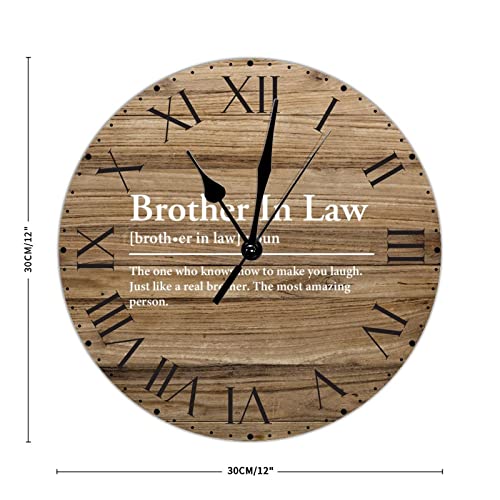 PVC-Wall-Clock-Brother-in-Law-Definition-Numeral-Clocks-Primitive-Sayings-Roman-Numerals-Clock-Typography-Wall-Art-12in-Battery-Operated-Country-Frameless-Clocks-for-Home-Living-Room-Dining PVC Wall Clock Brother in Law Definition Numeral Clocks Primitive Sayings Roman Numerals Clock Typography Wall Art 12in Battery Operated Country Frameless Clocks for Home Living Room Dining