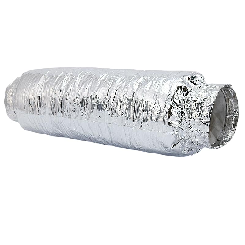 Whisper - Flexibler Aluminium Schalldämpfer - Ø 125mm - 1 Meter Länge - Antibakterieller Innenrohr - Geräuschreduzierung