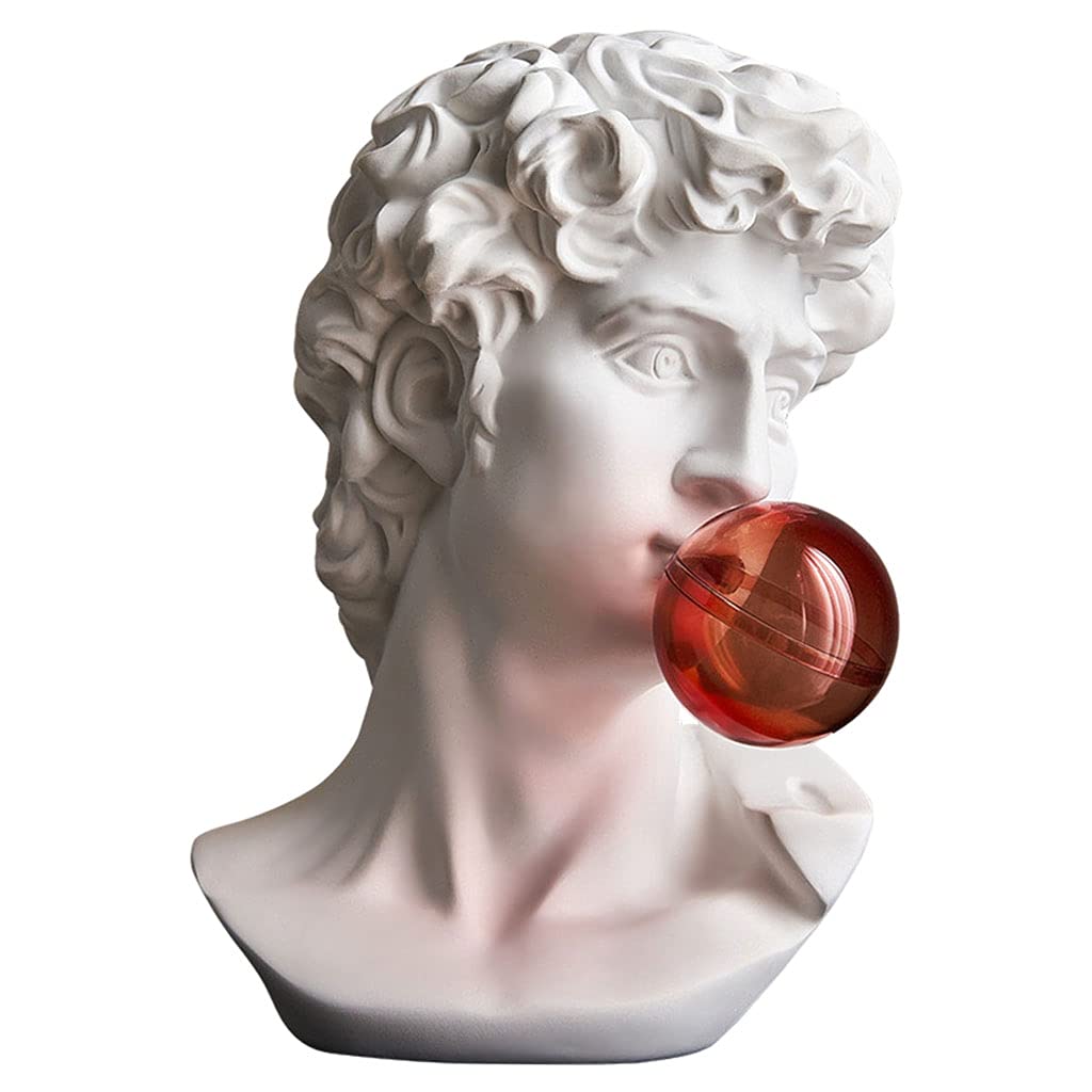 DOVDOV Set 2 Statue Decorative Ceramica Verde Oro - Sculture Moderne Per Casa Ufficio