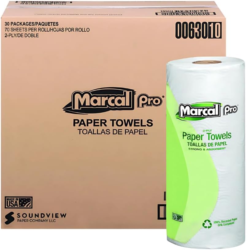 Marcal(R) Sunrise Roll Towels, 80 Sheets/Roll, Case Of 30 Rolls