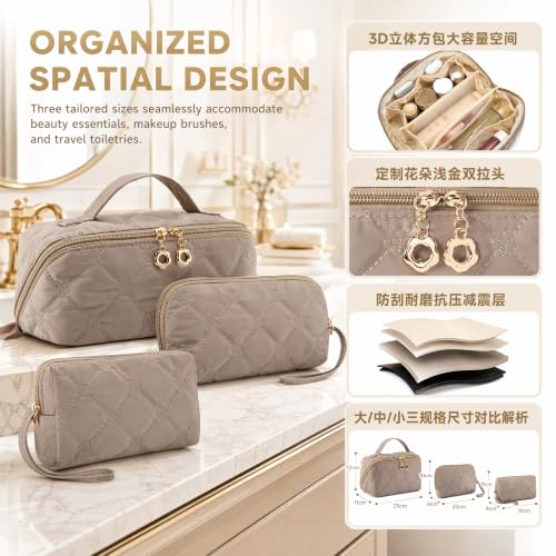 YTL Travel Makeup Bag, Puffer Cosmetic Organizer Bags, Women Toiletry Case :JNF6LE3D - image 6