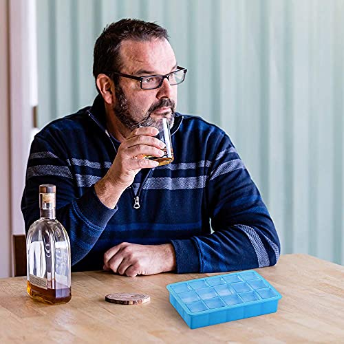 2 Pack Ice Cube Trays, Zdpmk Silicone Ice Cube Trays Molds，Easy Release Flexible Ice Cube Molds 15 Ice Cubes Tray For Freezer，Cocktail，Whiskey，Reusable & Bpa Free #TOP5