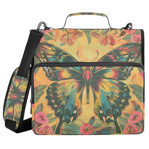 Classeur à 3 anneaux zippé papillon ALAZA 500 feuilles grand classeur de bureau