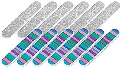 Rainbow Stripe Emery Board, 5 1/8 inches x 3/4 inches - Pack of 12