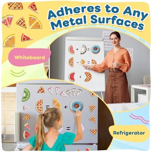 Laffunz Magnetic Fraction Tiles & Circles, Bars,Math Manipulatives, Fraction Manipulatives for 2nd, 3rd, 4th, 5th Grade Classroom Must Haves Teachers Whiteboard Teaching School Homeschool Supplies — view 5