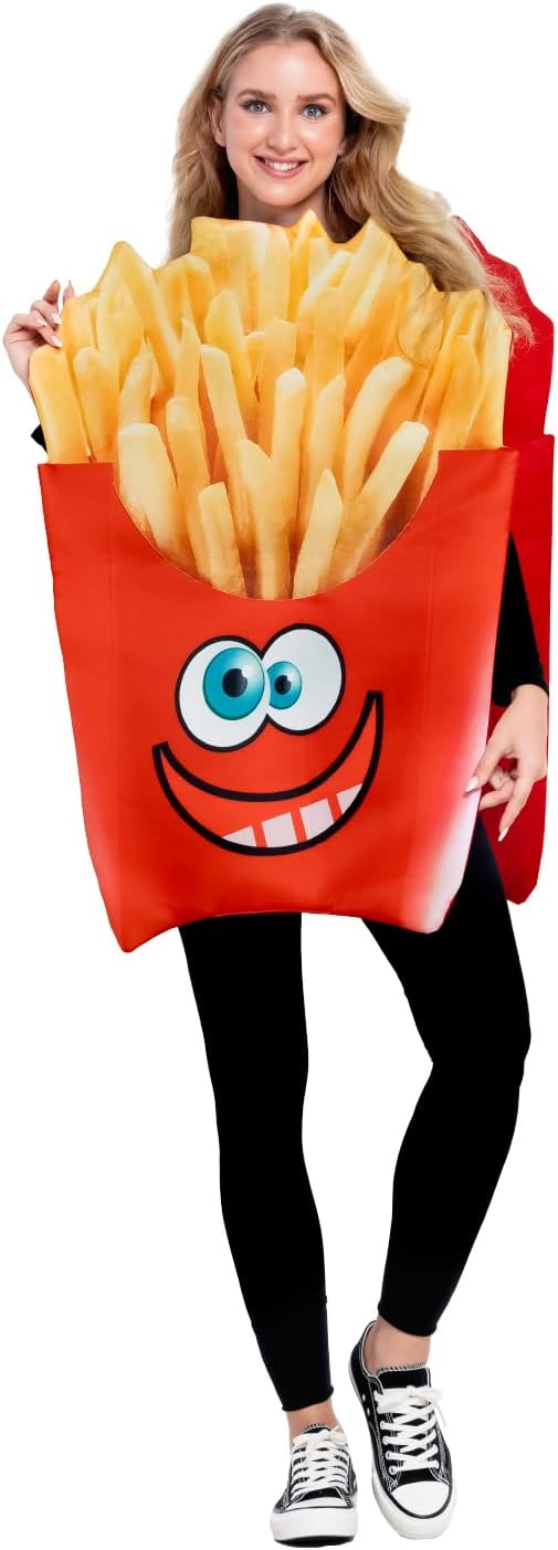 Seasons Adult French Fries Costume, Novelty Outfit for Halloween or Parties
