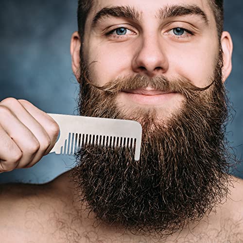 Travel Metal Comb,Metal Hair Comb Beard Comb Durable 304 Stainless Steel Comb For Effortless Grooming，Stainless Steel Metal Comb, Beard Brush, Silver Set Of Two #TOP5