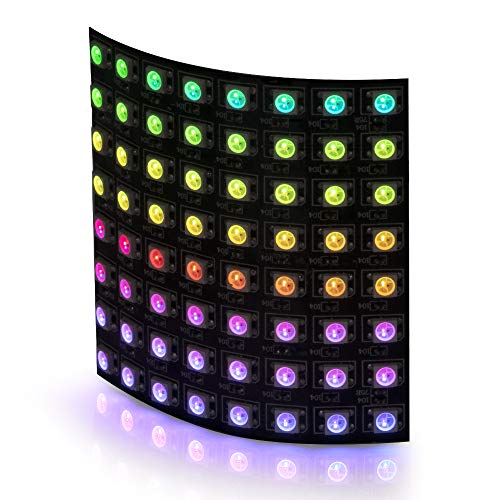 Image of SEZO LED Matrix WS2812B Panel RGB 5050SMD 8x8 64 Pixels Digital Flexible Individually Addressable for Arduino LED Programmed Panel Screen Image Video Display Full Color Lighting DC5V