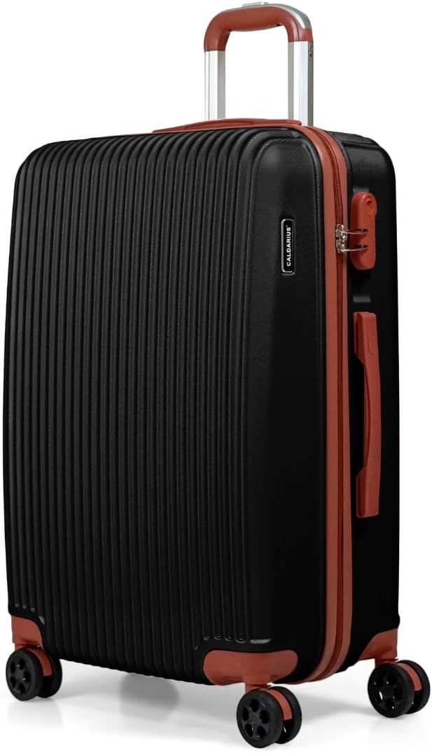Hardshell Luggage | Durable Suitcases | Lightweight & Secure with Combination Lock | Smooth 4 Dual Spinner Wheels | Ideal Travel Bag & Luggage Sets (Black, Medium 24")
