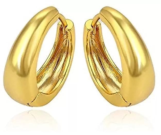 Swamini Creations Gold-Plated Kaju Bali | Lightweight Hoop Earrings Salman Khan Style Hoop Earrings for unisex.-picture-26