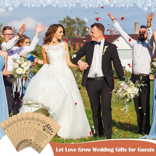 Noveread 100 Sets Let Love Grow Wedding Party Favors Set Include Seed Packets Self Adhesive Wedding Envelopes Thank You Tags 2 Bundles of Hemp Ropes Wedding Gifts for Guest Bridal Shower Valentine