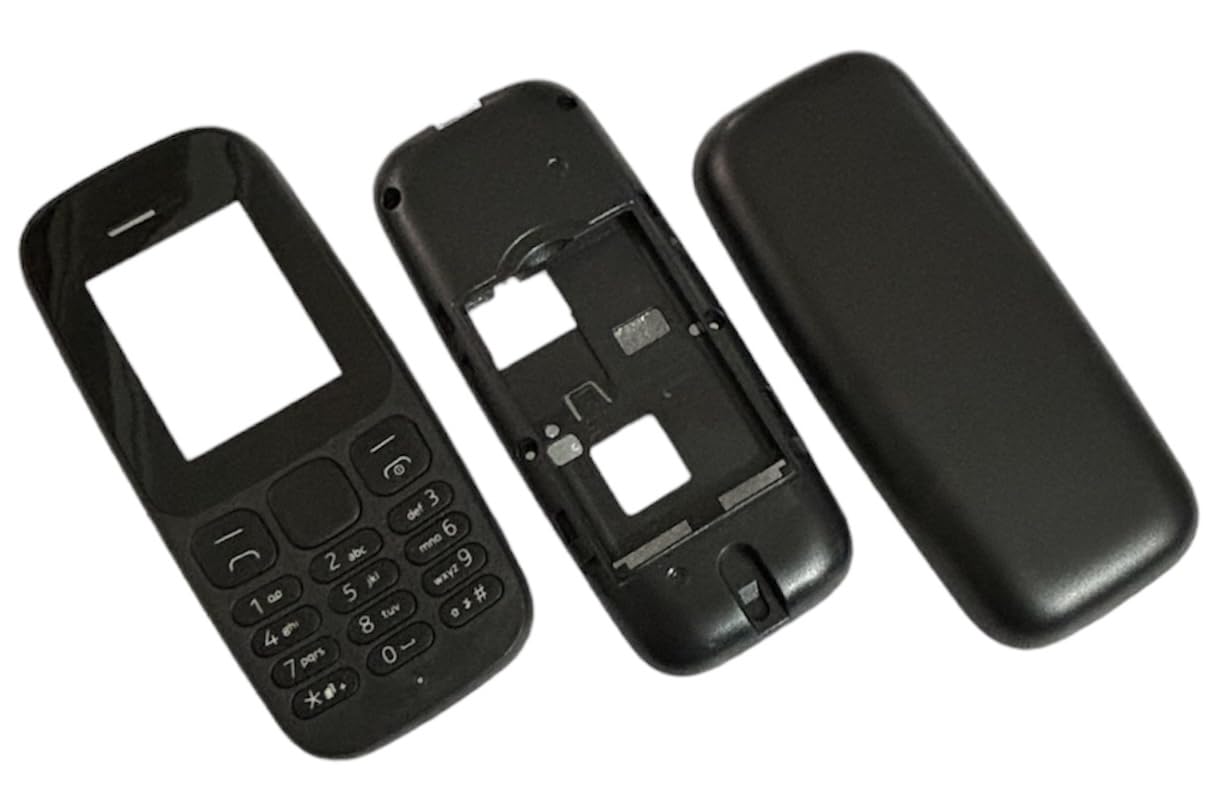 BACKER THE BRAND Compatible with Nokia 105 2017 Single SIM Model Full Panel Replacement Full Body Housing Panel Front Back and Middle Frame, Black-image-32