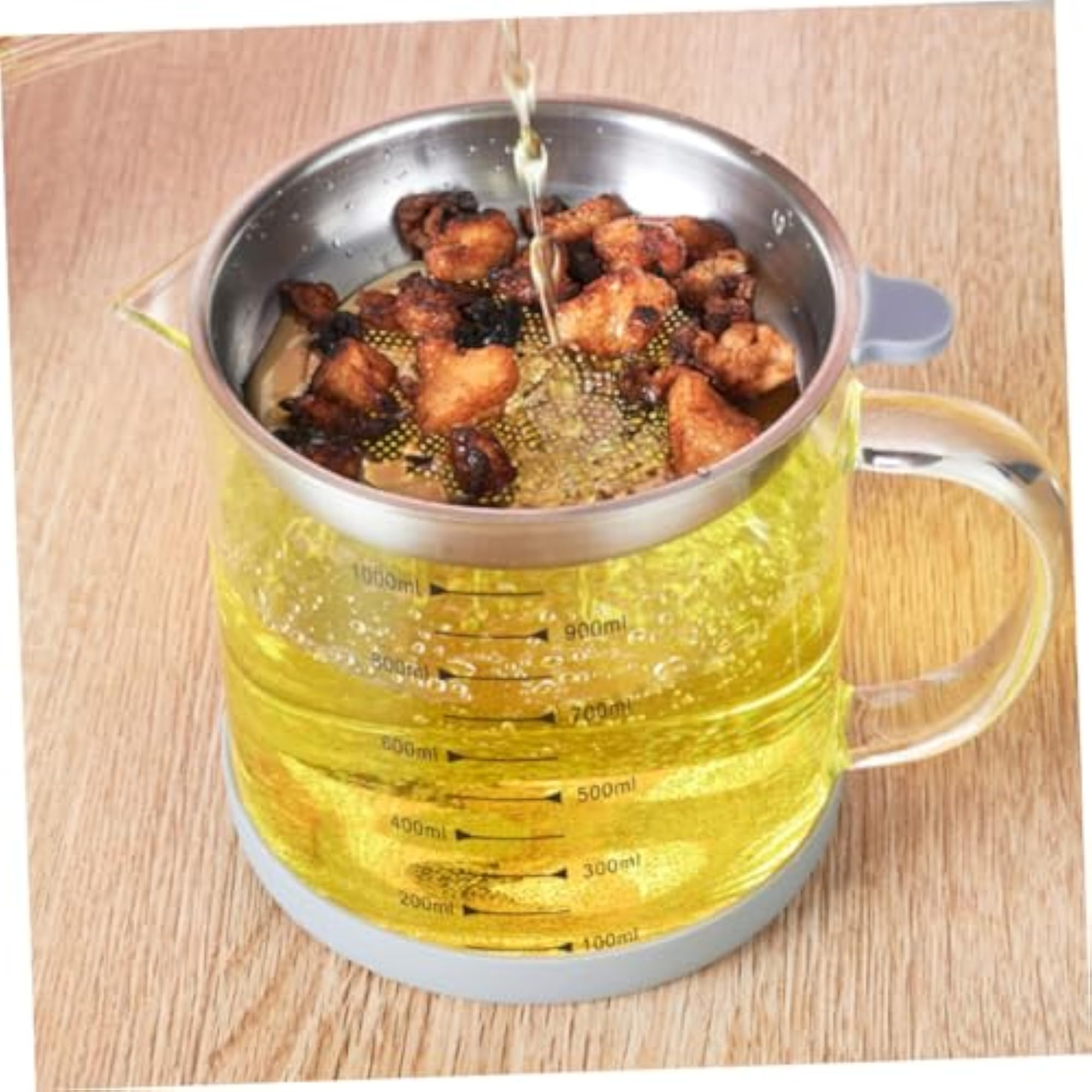Filtered Oil Jug, Stainless Steel Grease Jar