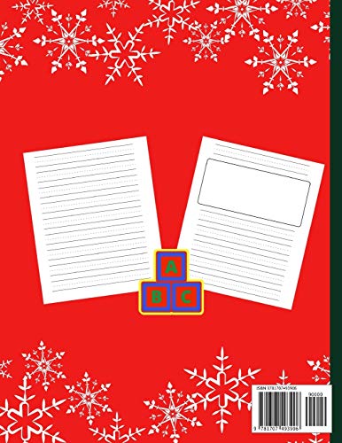 Write and Draw Handwriting Practice with Sketch Box: Ruled Pages With Dotted Mid Line and Pages with Drawing Space KS1 and 2, Early Learning Xmas Stocking Filler Gift image 4