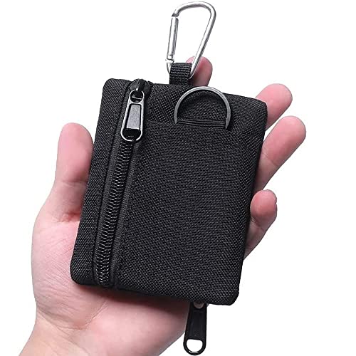 Image of Coin Pouch for Men, Military Mini Belt Pouch with Zipper, Coin Purse for Outdoor Activities, Travel and Daily Carry, 10.5 x 8.5 cm