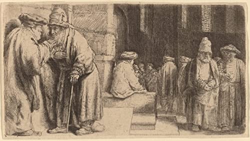 Rembrandt Juifs dans la synagogue tableau toile 60x90 pour habiller un grand mur vide