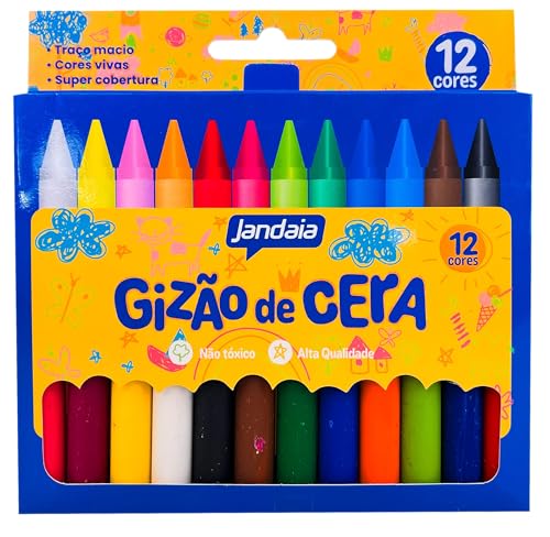 Gizão de cera 12 cores redondo - Jandaia