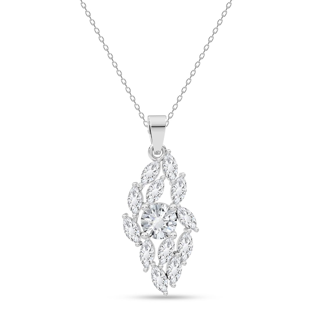 clara 925 Sterling Silver Solitaire Pendant Necklace with Chain for Women & Girls | Platinum Plated | Minimal Daily Wear | Gift for her-picture-31