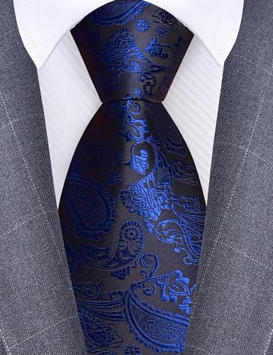 Image of GUSLESON 3.15 inch(8cm) Fashion Paisley Ties Mens Woven Jacquard Necktie for Wedding