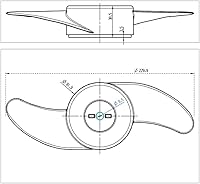Vista 3 de Accesorios de motor fueraborda Eléctrico Hélice de dos palas 32LBS, 36LBS, 40LBS, 46LBS Motor de arrastre