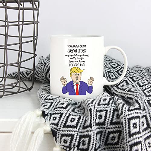 5Aup Bosses Day Funny Boss Office Coffee Mug Christmas Gifts From Co-Worker Colleague, You Are A Great Boss Cups 11 Oz, Birthday Present Idea For Male Or Female Bosses Manager #TOP4