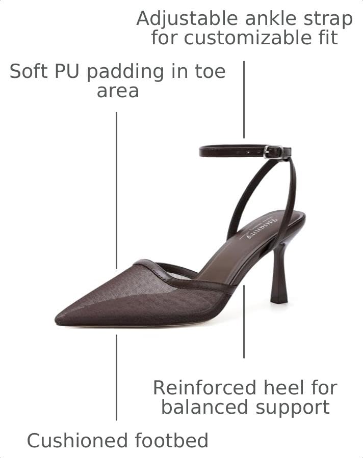 Image of Susanny Women's Heels Closed Pointed Toe Strappy Stiletto Pump Dressy Shoes