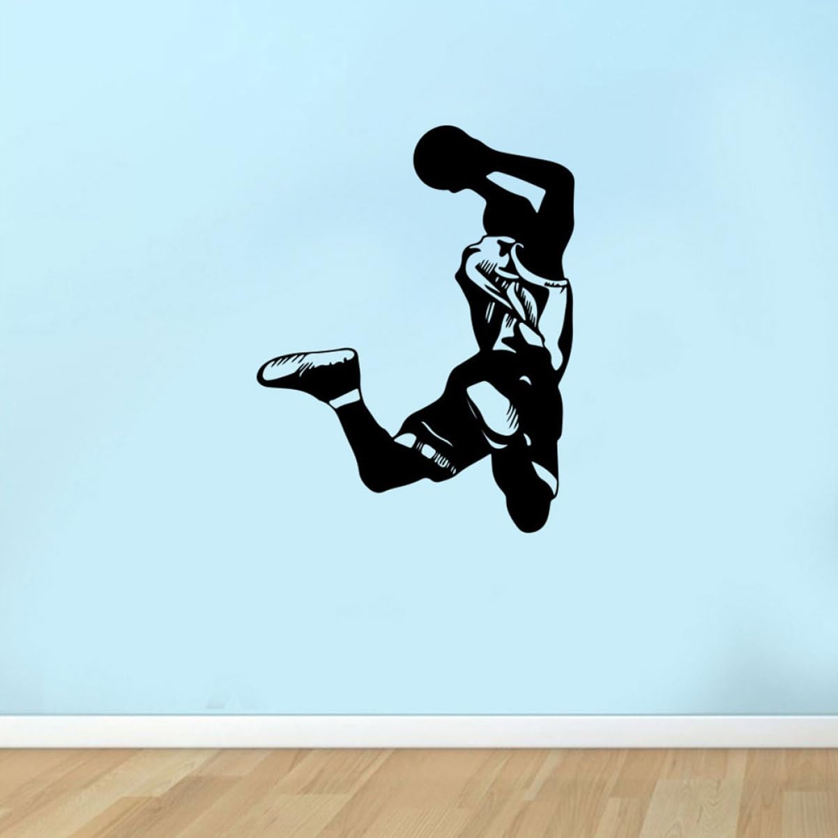 Autocollant Mural Basket-ball - Déco Sportive Pour Chambre, Salon - PVC Amovible Et Facile à Coller - 2