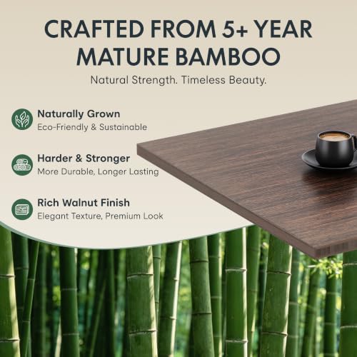 Image of FLEXISPOT E6 Pro Large 78 inch x 30 inch Organic Modern Bamboo Standing Desk, Electric Dual Motor 3-Stage Height Adjustable Desk with Oval Legs, Heavy Duty 330lbs, Walnut Bamboo Desktop, Black Frame