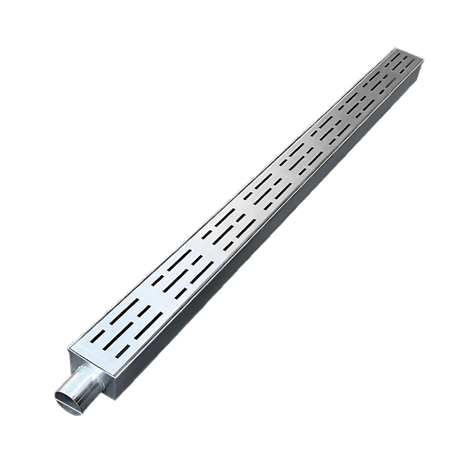 MLKHESY 304 Stainless Steel Channel Drain, Single-Side End Welded Pipe, Heavy Duty Durable Trench Drain System, Can Process Arcs and Right Angles, Modern, Simple, Hidden and Beautiful