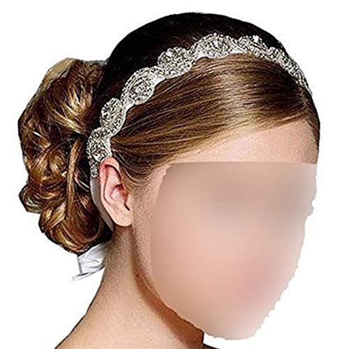 Elegent-Luxury-Handmade-Crystal-Rhinestone-Jewelry-Beads-Bridal-Wedding-Evening-Pageants-Proms-Birthday-Christmas-Gift-Headband-Satin-Ribbon-Hiarband-Headwrap-Hair-Band-Accessory-White