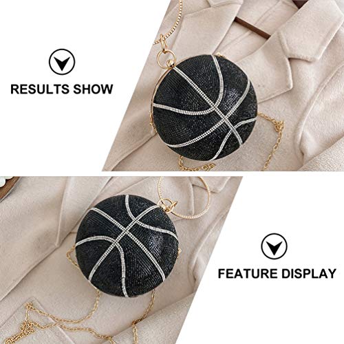KESYOO Bolsa Redonda Embreagem Bola Bolsa Em Forma de Basquete Feminino Carteira de Pulso Com Alça d