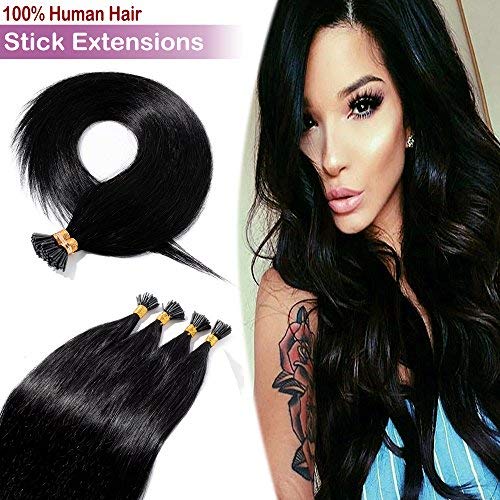 I Tip Human Hair #1B