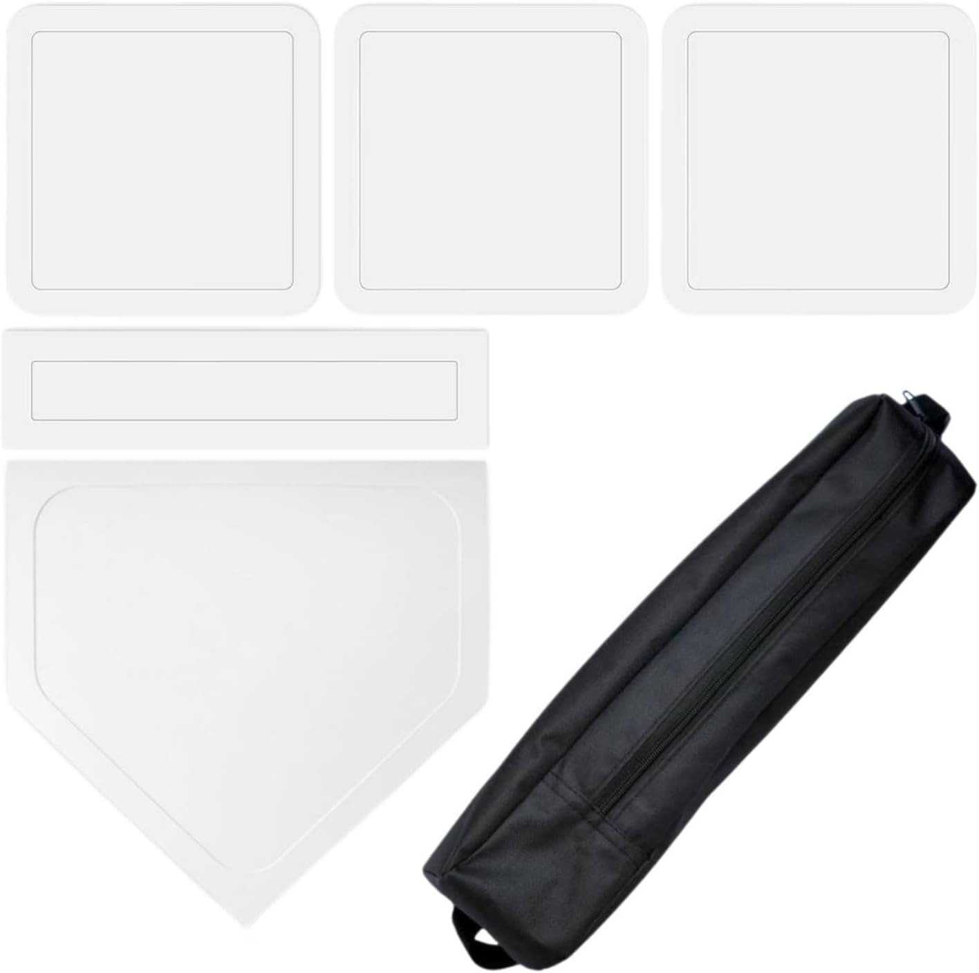 Baseball and Softball Base, Easy -to -Installation Rubber Bases, Baseball Accessories for Interior and Exterior Use, Rear Patio Games, White